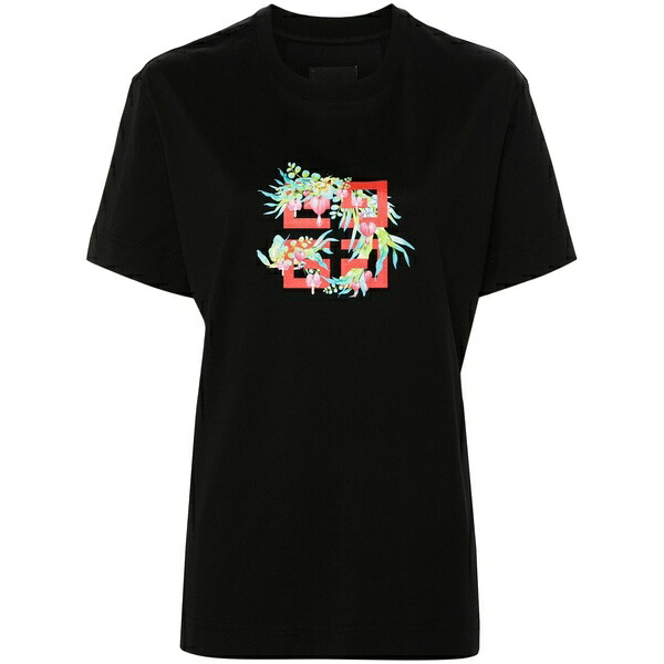 ジバンシー レディース プルオーバー トップス 4g flowers-print cotton t-shirt Black