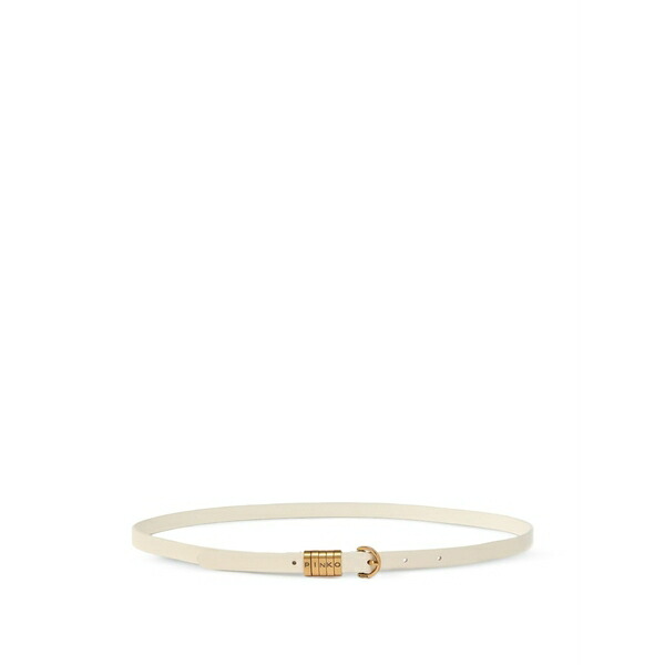 ピンコ レディース 三尺帯 付属物 Logo-buckle leather belt Neutrals