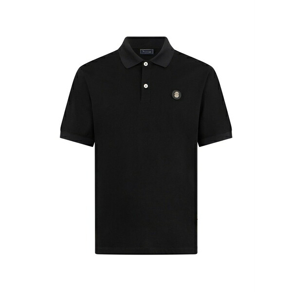 ビリオネア メンズ スポーツシャツ トップス Logo-patch buttoned polo shirt Black