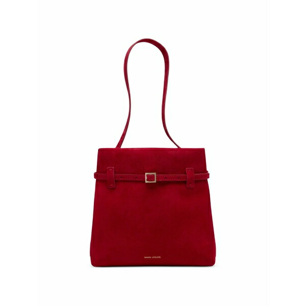 マニュアトリエ レディース ショルダーバッグ 御徒面子 Buckle-detail suede shoulder bag Red