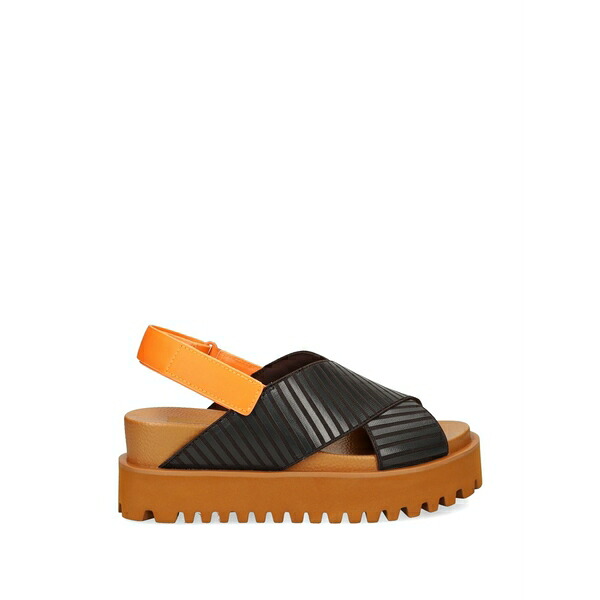 ユナイテッドヌード レディース サンダル シューズ Rico x sandal striped crossover-strap sandals Orange｜asty