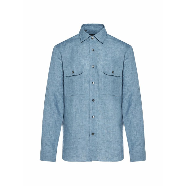 ブリオーニ メンズ プルオーバー トップス Linen shirt Blue
