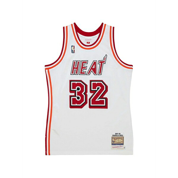 ミッチェル\u0026ネス メンズ カットソー トップス X nba miami heat shaquille on\u0027neal 2007/08 swingman jersey White