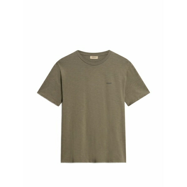 羊毛 一財産 メンズ ティーシャツ トップス Slub-texture logo-print t-shirt Green