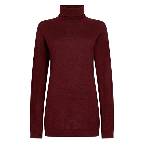 マロ レディース 編み物\u0026ティーシャツ アウター Turtleneck sweater Red