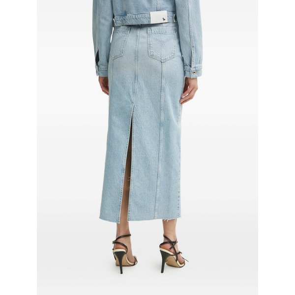 パトリツィア ペペ レディース スコート ボトムス Fly-embroidered denim MIDI skirt Blue