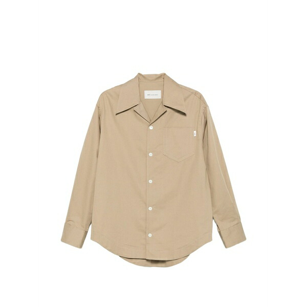 意中の女 メンズ ティーシャツ トップス Check-trim camp-collar shirt Neutrals