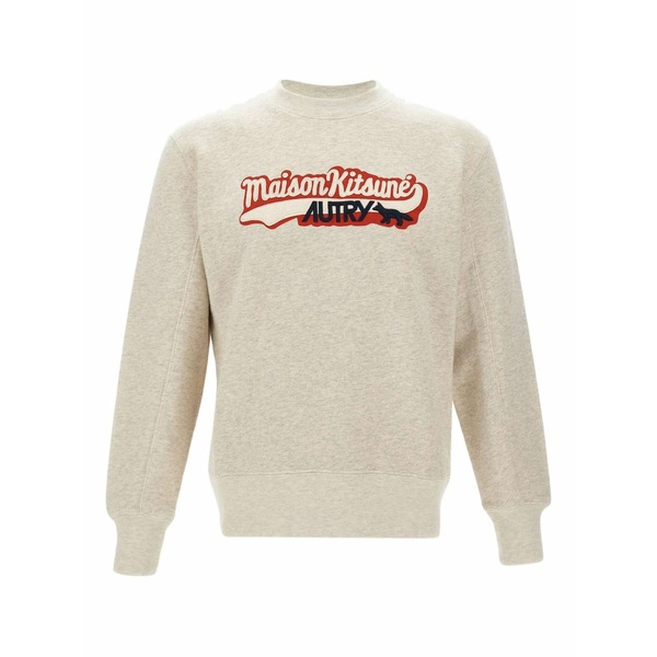 オートリー レディース パーカー・スウェットシャツ アウター X maison kitsun£ logo-detail sweatshirt Grey|asty