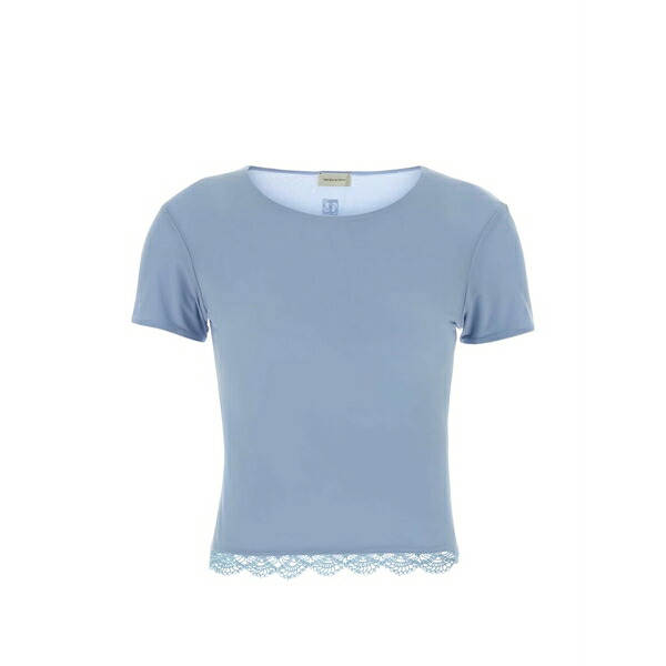 マグダ・ブトリム レディース プルオーバー トップス Lace-trim t-shirt Blue