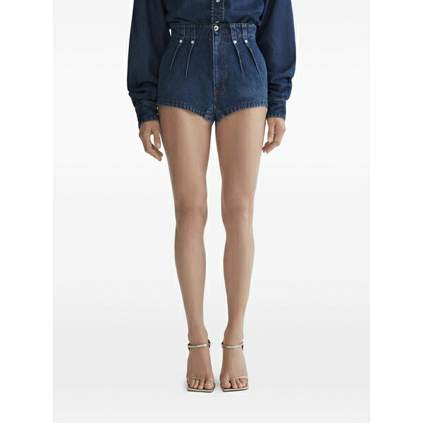 マグラー レディース 心地よいズボン下 ボトムス Pleated mini shorts Blue