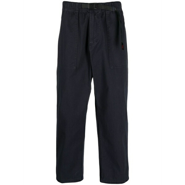 グラミチ メンズ 心地よいズボン下 ボトムス Elasticated drawstring-waistband trousers Blue