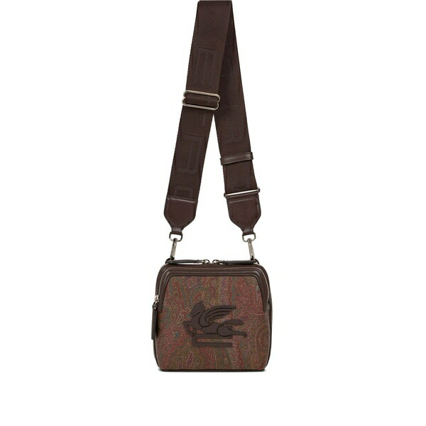 エトロ メンズ ショルダーバッグ 御徒面子 Paisley-pattern crossbody bag Brown