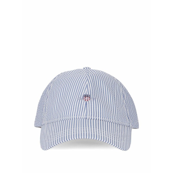 ガント メンズ かぶり笠 添え物 Striped seersucker cap Blue