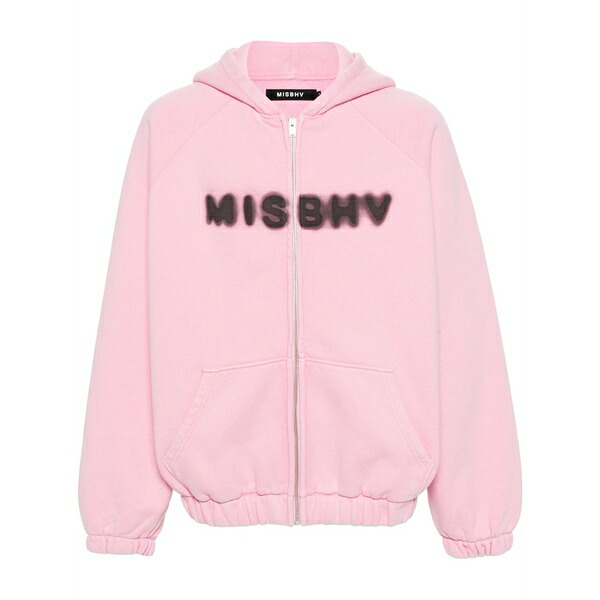 ミスビヘイブ メンズ パーカー・スウェットシャツ アウター Logo-print cotton hoodie Pink