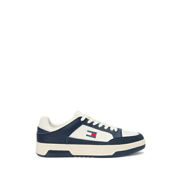 トミー ヒルフィガー メンズ スニーカー シューズ Panelled logo-patch sneakers Blue