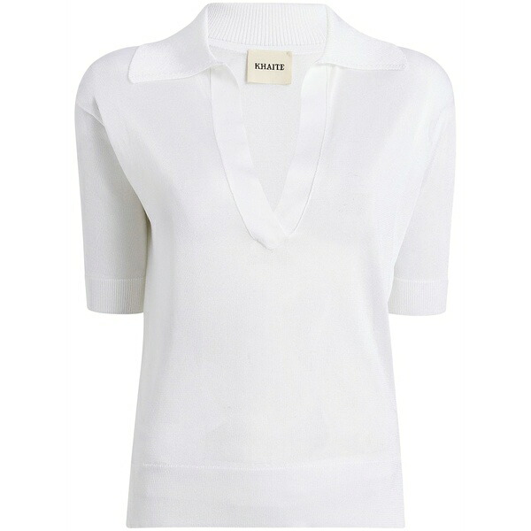 カイト レディース ポロシャツ トップス The julita v-neck polo top White｜asty
