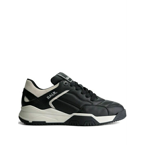 バルアール メンズ スニーカー シューズ Chunky football leather panelled sneakers Black