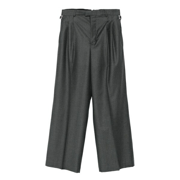 意中の女 メンズ 心地よいズボン下 ボトムス Pleated tab trousers Grey