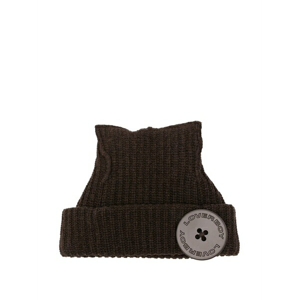 プリンスチャールズ島・ジェフリー メンズ かぶり笠 佩び物 Button-detail beanie Brown