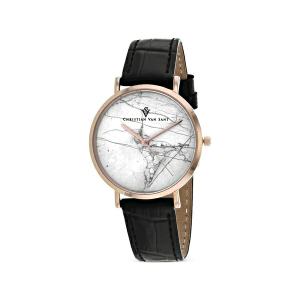 クリスチャンバンサント レディース 腕時計 アクセサリー Lotus marble-effect 34mm watch White｜asty