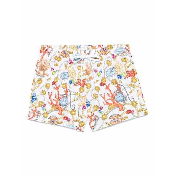 モスキーノ メンズ 心地よいズボン下 ボトムス Printed swim shorts White