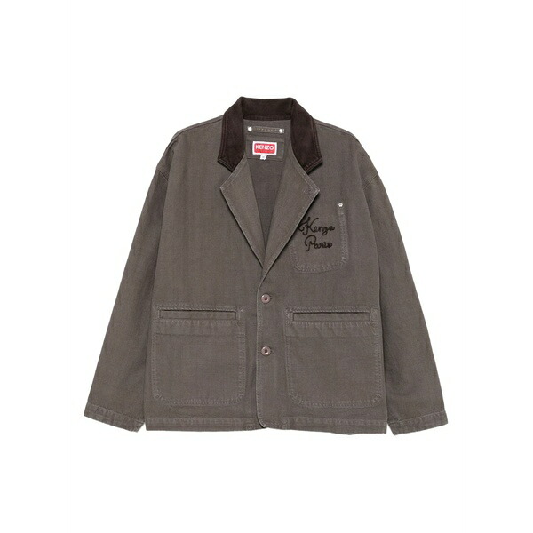 ケンゾー メンズ 上衣＆上衣 アウター Patch-pocket cotton jacket Brown