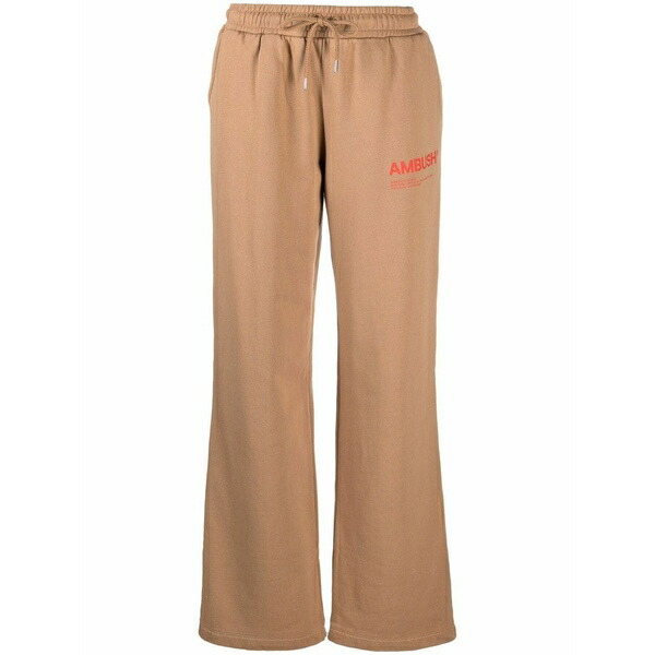 アンブッシュ レディース 心地好いズボン下 ボトムス Logo-print wide leg joggers Neutrals