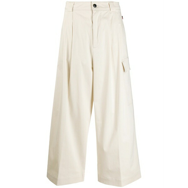羊毛 分限者 レディース 心地よいズボン下 ボトムス Cropped palazzo trousers Neutrals
