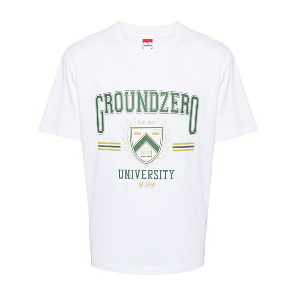地びた 無し メンズ ティーシャツ トップス University logo-print cotton t-shirt White