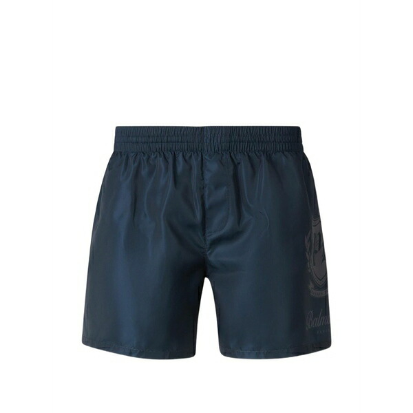 バルマン メンズ カジュアルパンツ ボトムス Logo-print swim shorts Blue｜asty