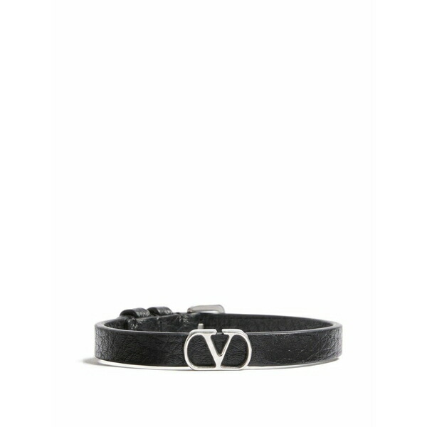 ヴァレンティノ ガラヴァーニ メンズ ブレスレット・バングル・アンクレット 付属物 Vlogo signature leather bracelet Black