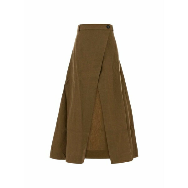 ル・カシャ レディース スコート ボトムス Wrap-front linen skirt Brown