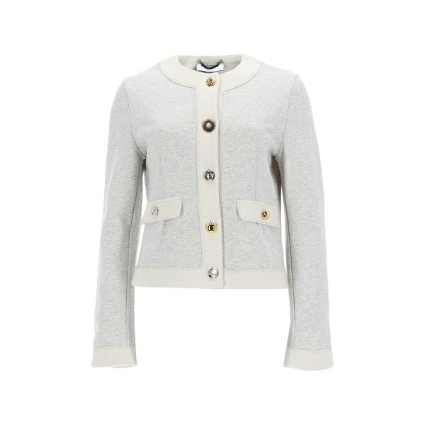 モスキーノ レディース ジレー アウター Patch-pocket cardigan Grey