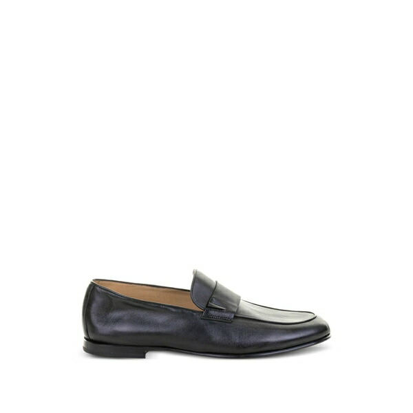 ニールバレット メンズ スリッポン・ローファー シューズ Round-toe penny leather loafers Black|asty