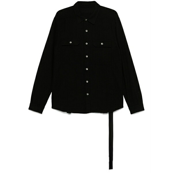 リックオウエンス メンズ プルオーバー トップス Organic cotton overshirt Black