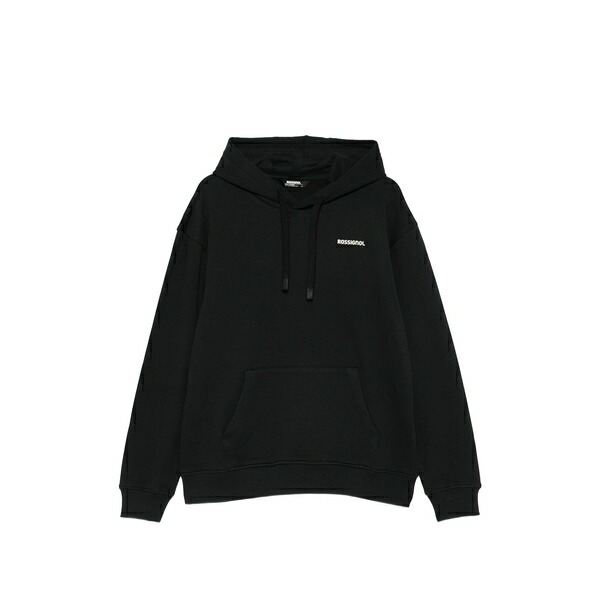 ロシニョール メンズ パーカー・スウェットシャツ アウター Logo-print hoodie Black