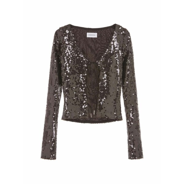 シックス青少年・アーリントン レディース ジレー アウター Elin paillette-embellished cardigan Black
