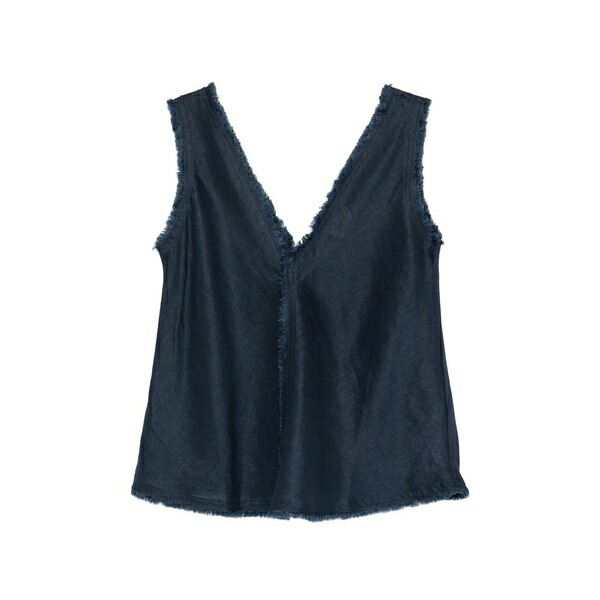 パロッシュ レディース プルオーバー トップス Frayed v-neck blouse Blue