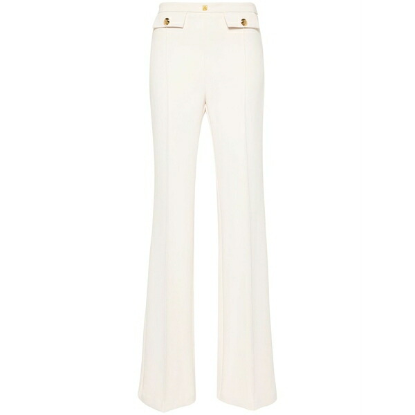 エリザベスフランキ レディース 心地好いズボン下 ボトムス Logo-plaque flared trousers Neutrals