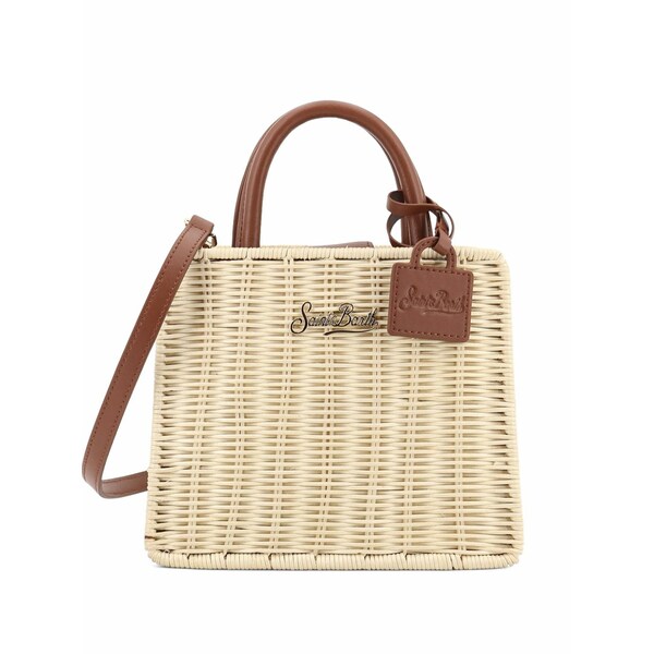 エムシーツーセイントバース レディース トートバッグ 御徒面子 Mini woven logo-plaque tote bag Neutrals