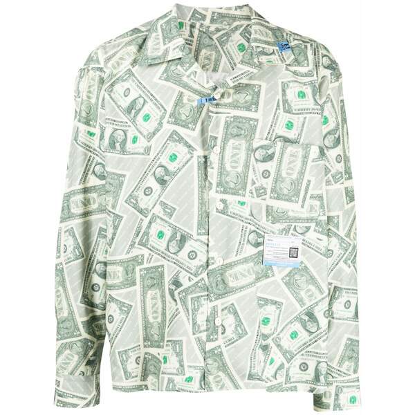 ミハラヤスヒロ メンズ プルオーバー トップス Dollar bill long-sleeve shirt Neutrals