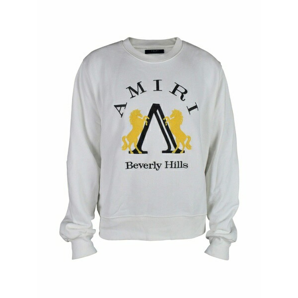 アミリ メンズ パーカー・スウェットシャツ アウター Logo-embroidered sweatshirt White