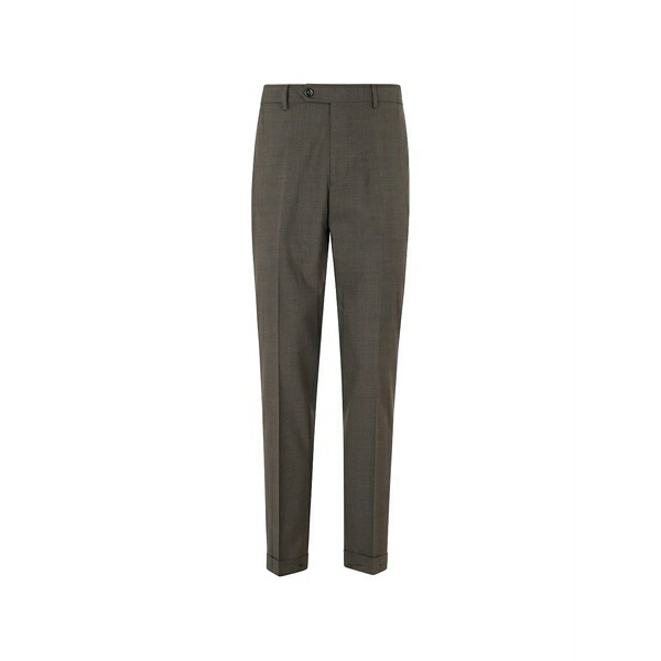 ベルウィッチ メンズ 心地好いズボン下 ボトムス Pressed-crease turned-up trousers Brown