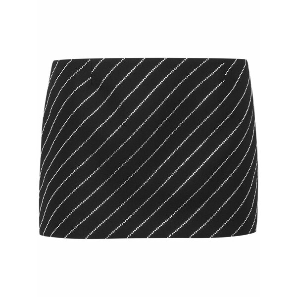 フィリップ飾り気のない レディース スコート ボトムス Crystal-embellished pinstriped mini skirt Black