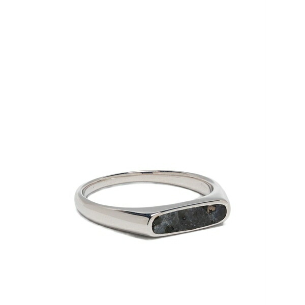 トム白木 メンズ 輪っか 付属物 Larvikite sterling silver signet ring Silver