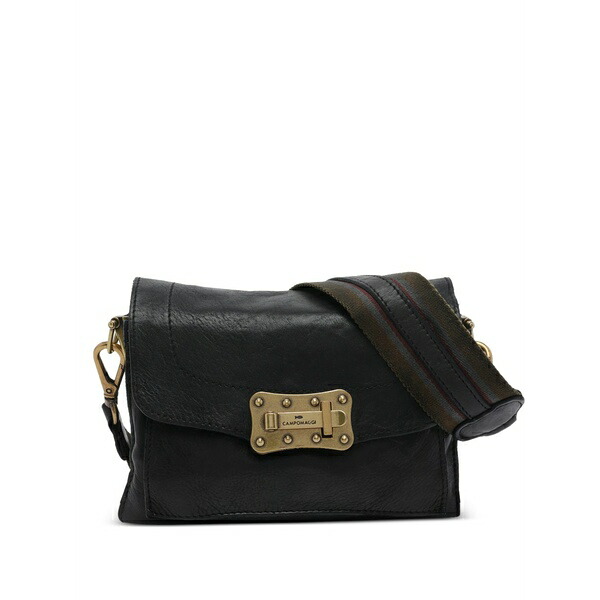カンポマッジ レディース ショルダーバッグ 御徒面子 Agnese leather shoulder bag Black