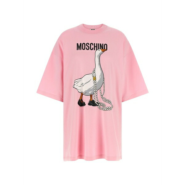 モスキーノ レディース 衣装 トップス Goose print t-shirt dress Pink