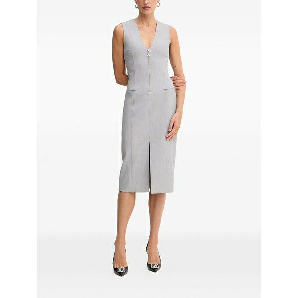 パトリツィア ペペ レディース 衣装 トップス Zip-fastening sleeveless MIDI dress Grey
