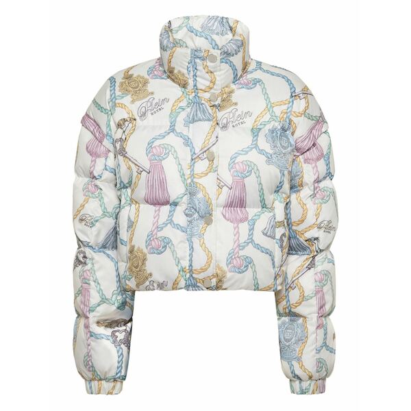 フィリップ飾り気の無い レディース 上衣＆上衣 アウター Tassel-key print puffer jacket Neutrals