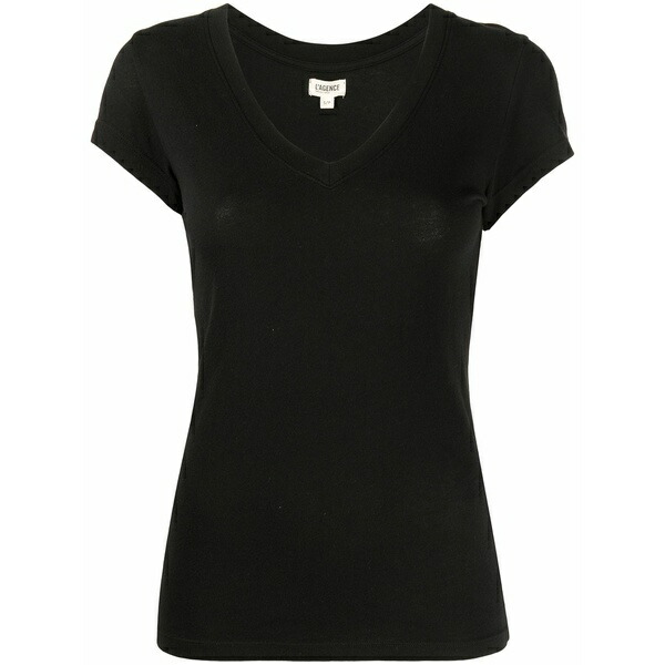 ラジャンス レディース プルオーバー トップス V-neck t-shirt Black